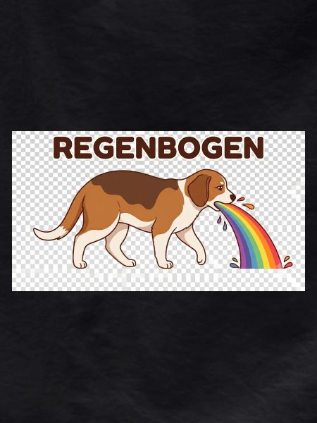 Beagle mit Regenbogenstrahl