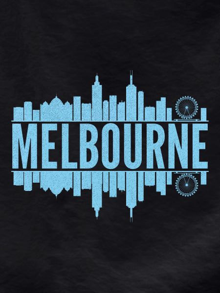 Melbourne Skyline Hellblau