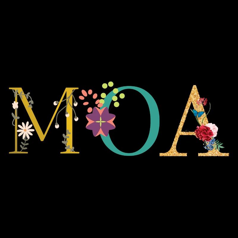 Nom du MOA décoré de fleurs