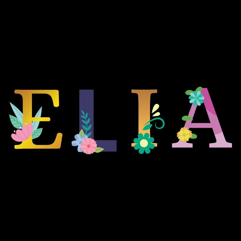 Nom ELIA orné de fleurs