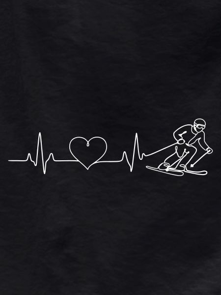 Skiing Love Pulse Heartbeat