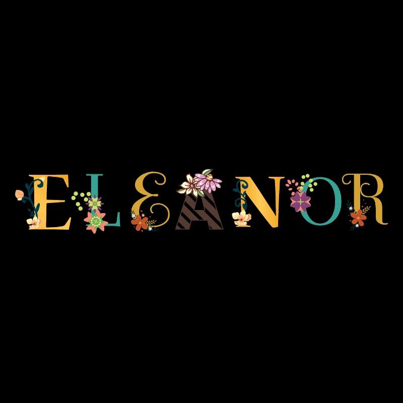 Art du nom ELEANOR avec des fleurs brodées