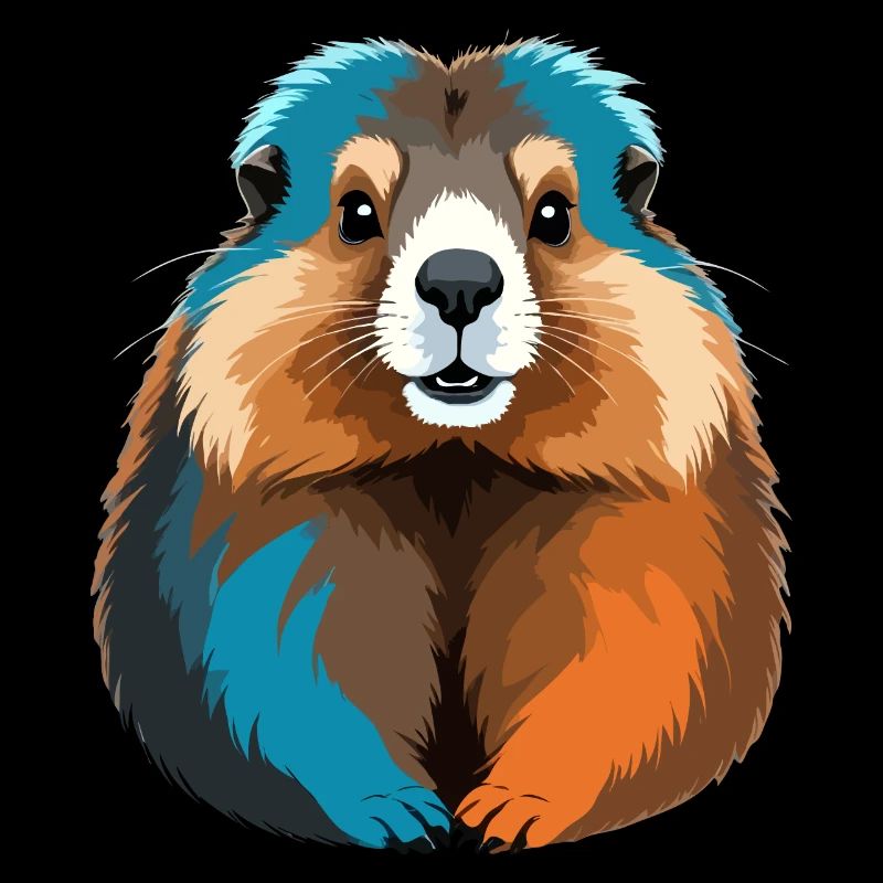 Marmot Vector Art with Vibrant Colour Illustration