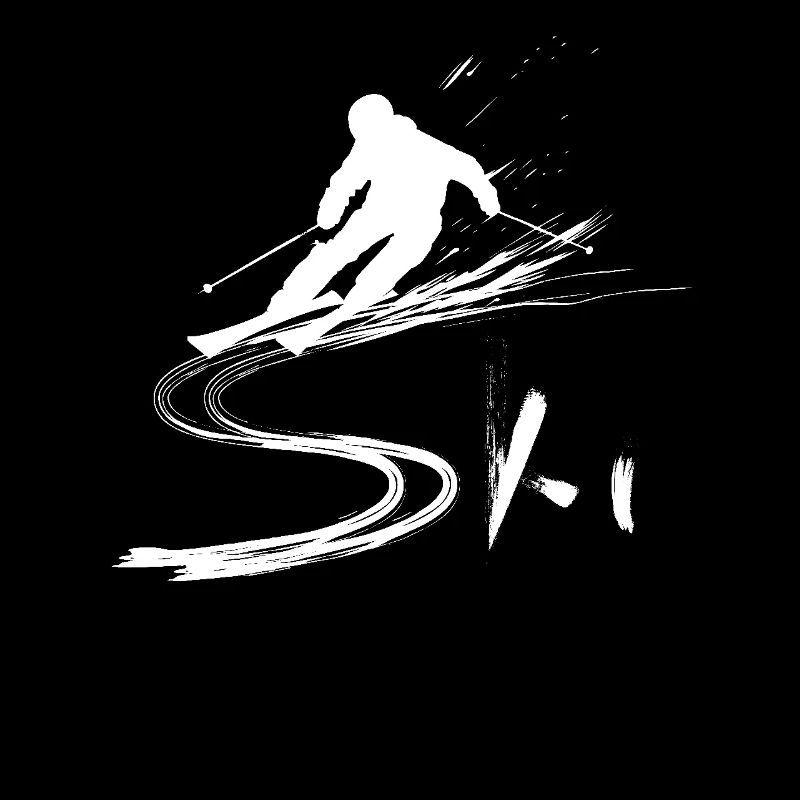 Ski Silhouette Art Ski Passionné Design