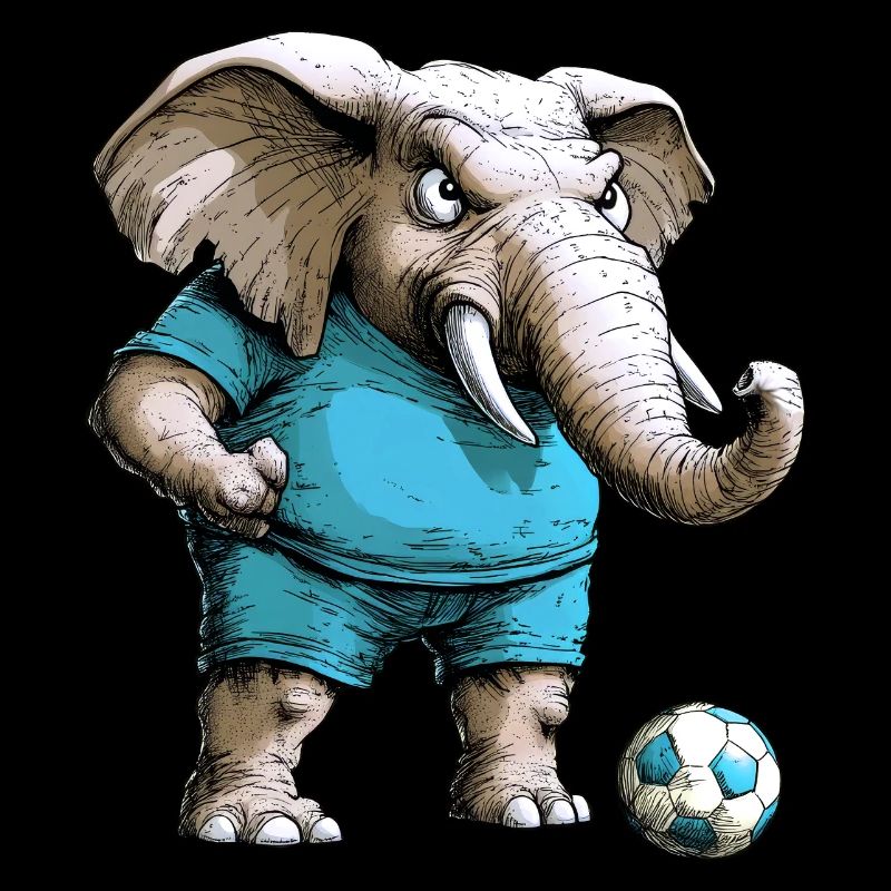 Fussballer Elefant