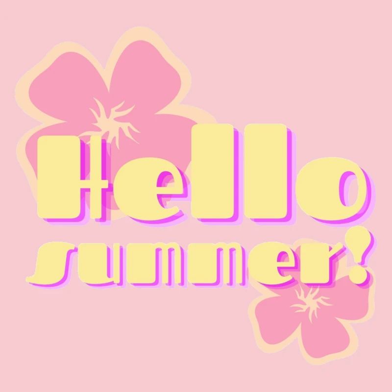 Hello Summer fleurs pastel rétro