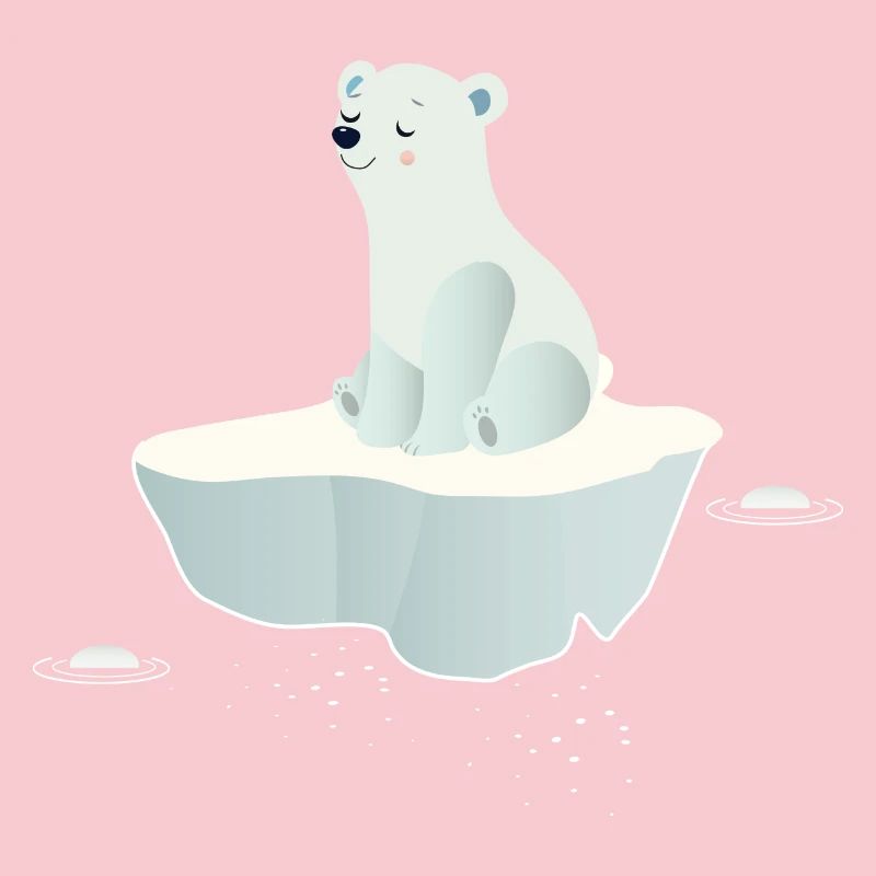 Träumender Eisbär auf einer Eisscholle