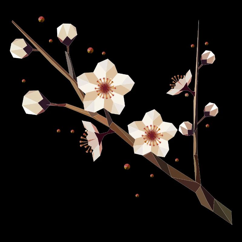 Branche de fleur de prunier – élégance délicate au printemps