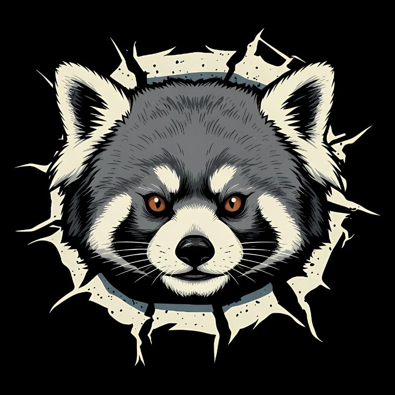 Cute Red Panda Peeking Out Crack