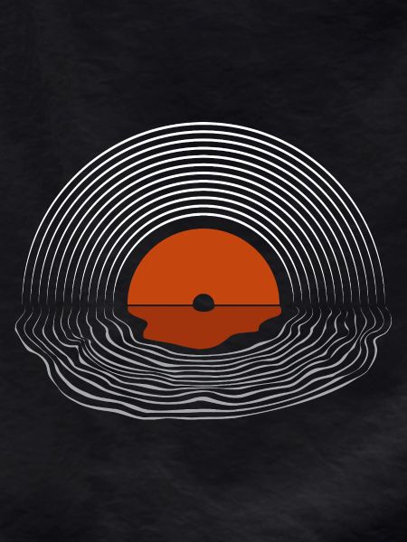 Abstract Sunset Line Art Design