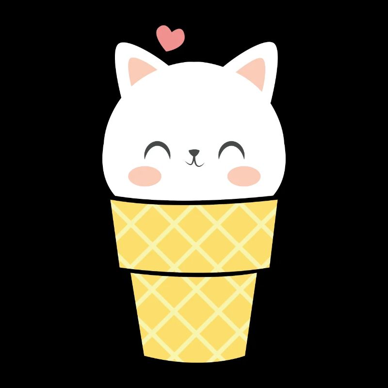 Crème glacée T-Shirt Chats Crème glacée Cône Mignon Chat Idée cadeau