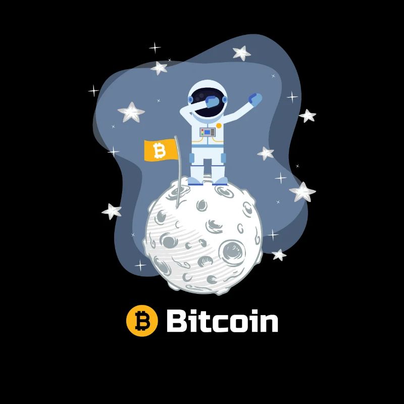 drôle crypto Bitcoin lune astronaute dabbing