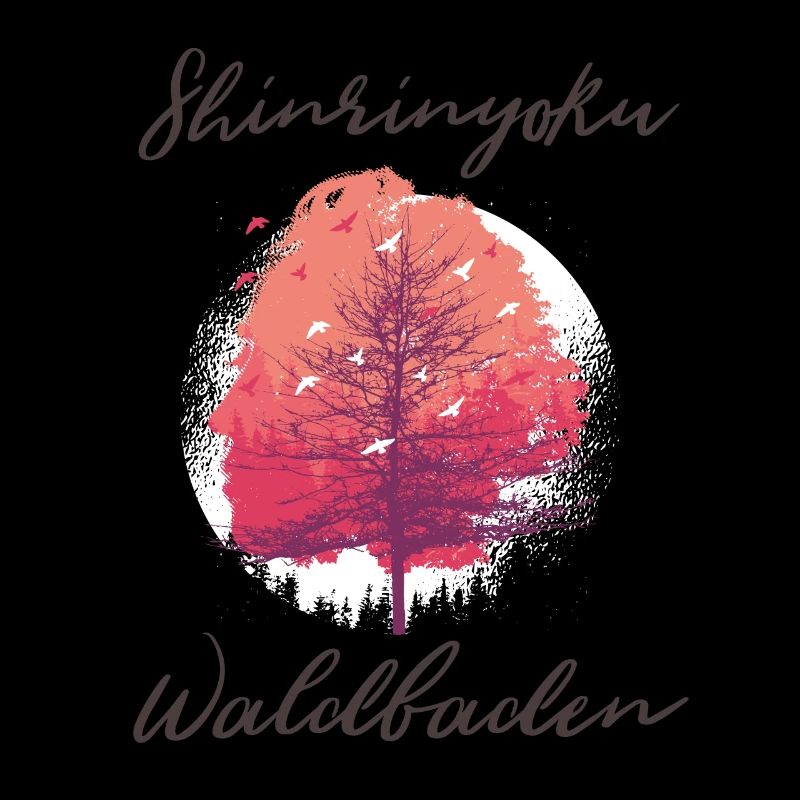 Arbre de baignade de la forêt de Shinrinyoku et forêt avec visage