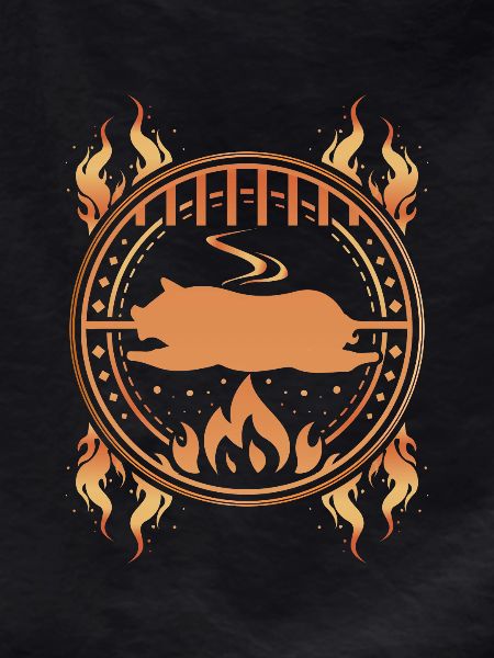 Grill suckling pig