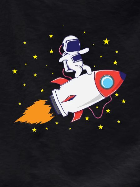 Astronaut on rocket