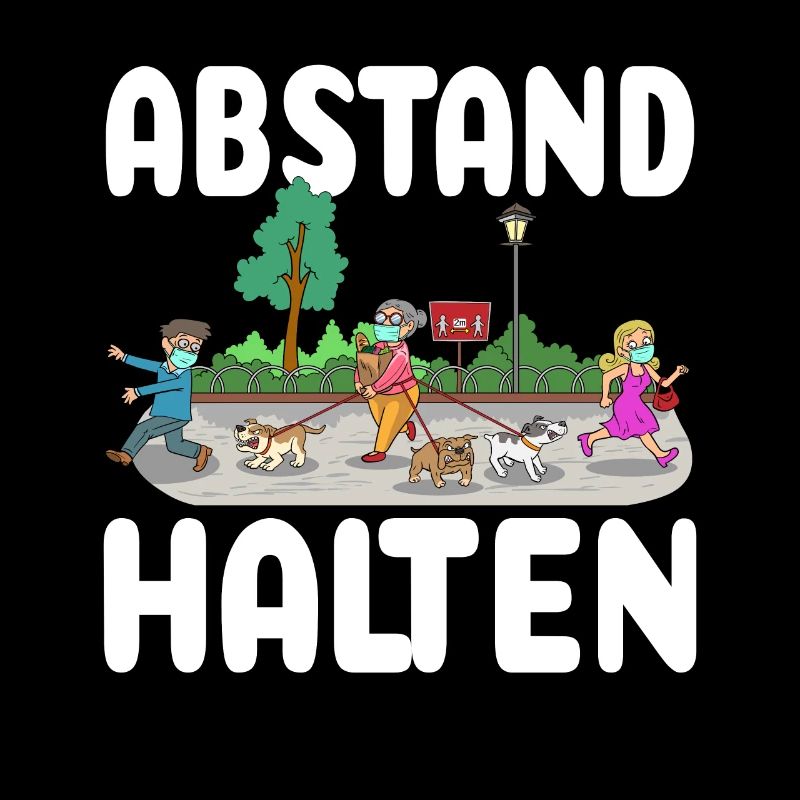 Abstand Halten Oma Hunde Gassi Sicherheitsabstand