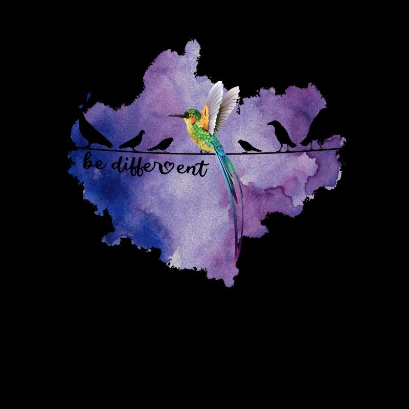 Be Different Süßes Vogel Colibri Sei Anders Spruch