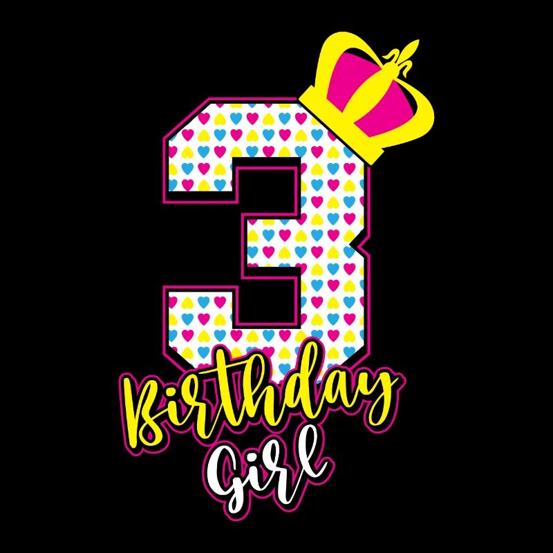 3. Geburtstag Kindergeburtstag Krone Mädchen