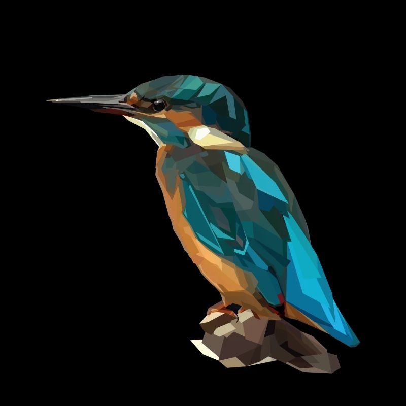 Art polygonal de conception d'oiseau Kingfisher