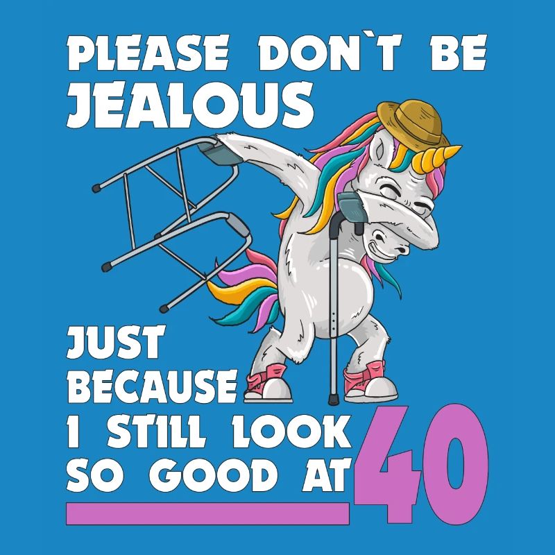 40e anniversaire Licorne 40 ans avec bâton de déambulateur