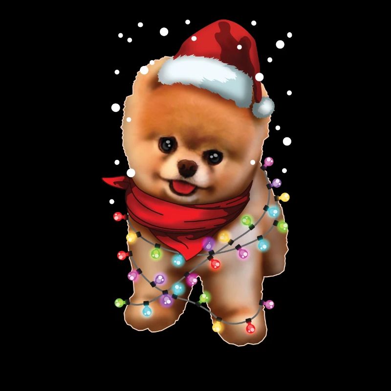 Weihnachtspommerscher Hund - Netter Weihnachtsmann-Welpe