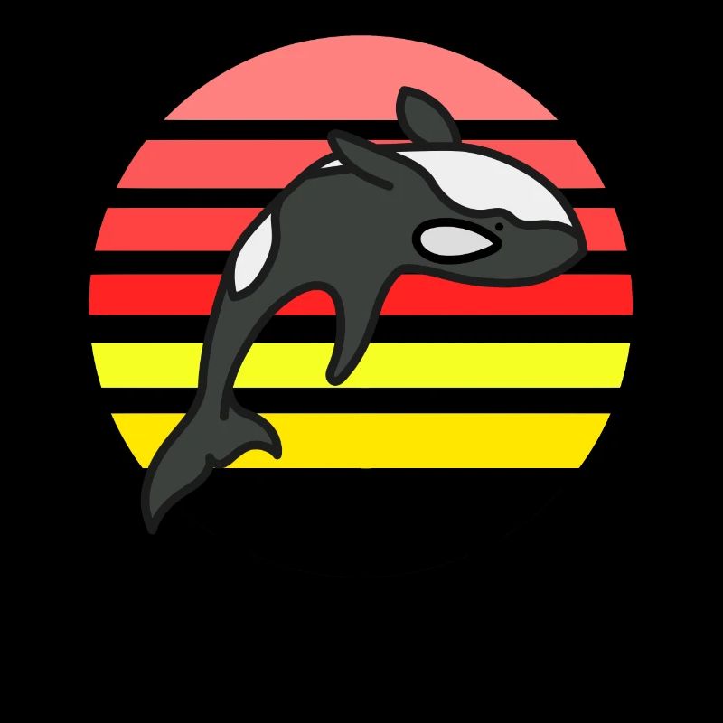 Orca sunset retro