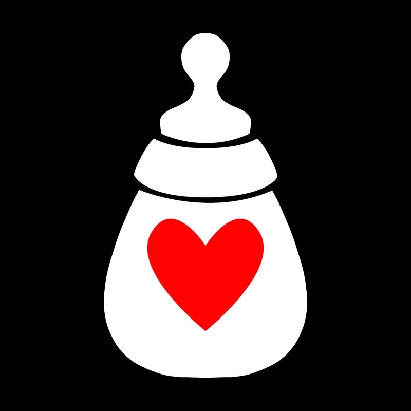 Bouteille de lait avec coeur