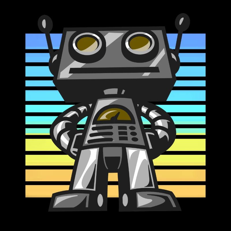 Robot coucher de soleil rétro