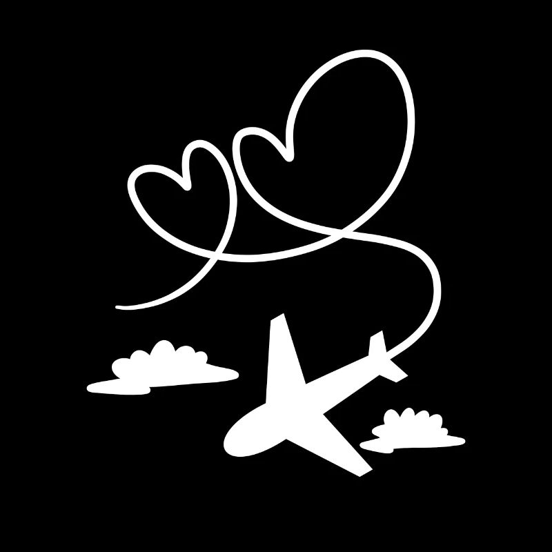 Flugzeug Flieger mit Herz