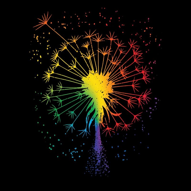 Pusteblume Tattoo Dandelion Regenbogen Löwenzahn