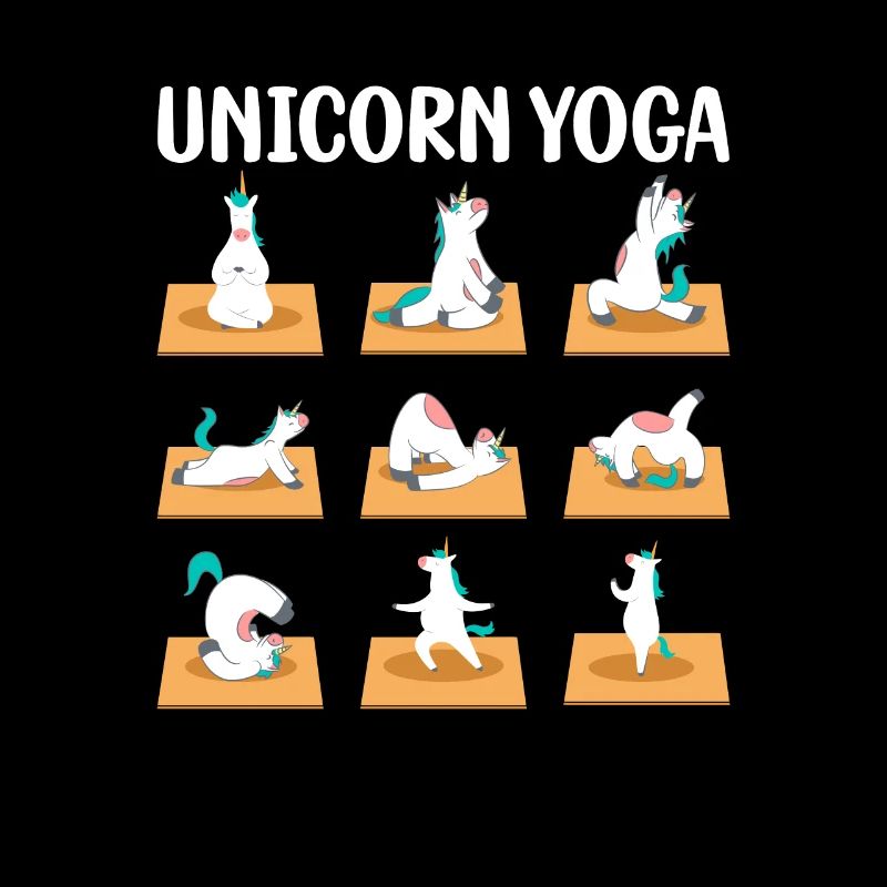 Funny unicorn yoga postures