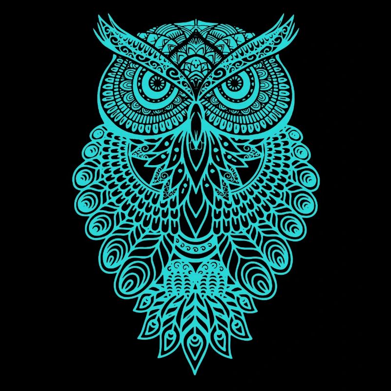 Eule Owl Grafik Graphic Kunst Geschenk Mandala