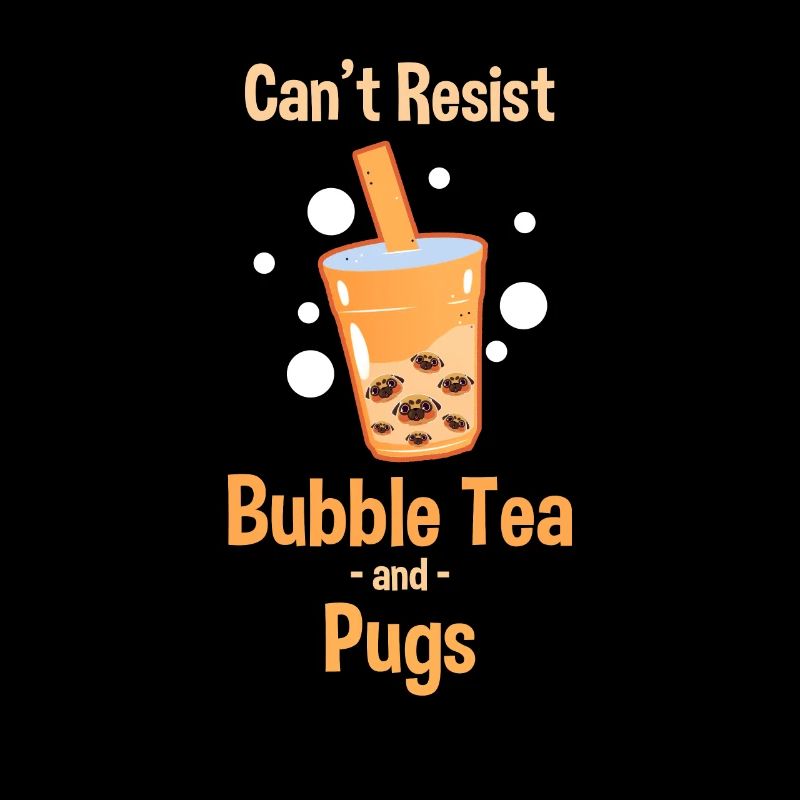 Boba Tea kawaii Sort de Mops