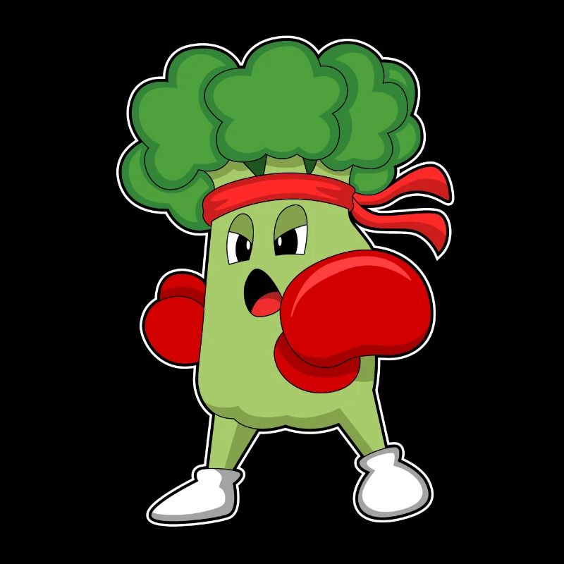 Brocoli lors de la boxe avec des gants de boxe