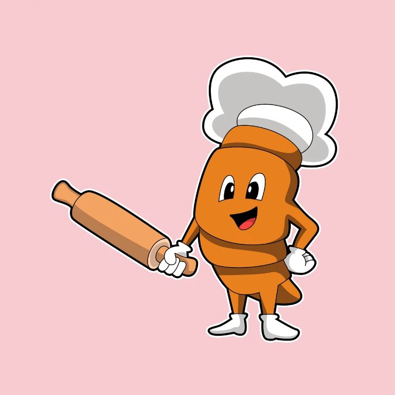 Bread as a cook with rolling pin