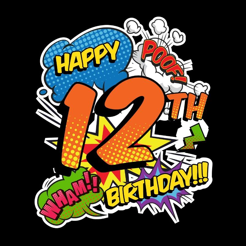 12e anniversaire Jeunes super-héros de style bande dessinée