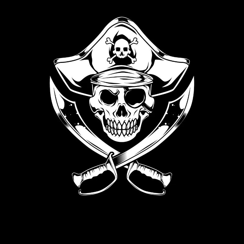Drapeau de pirate avec sabres et crâne - Pirate