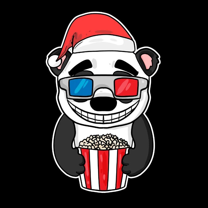 Weihnachten Panda Bär Popcorn Kino