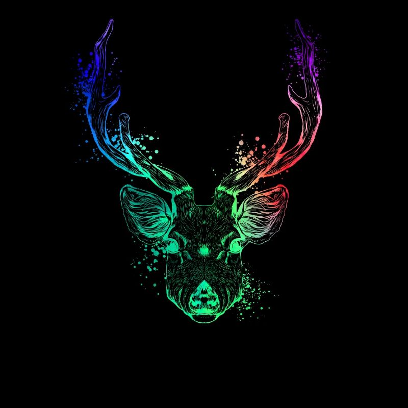 Tête de cerf colorée