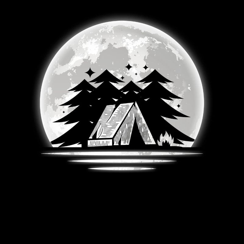 Camp Camping Camper Moon