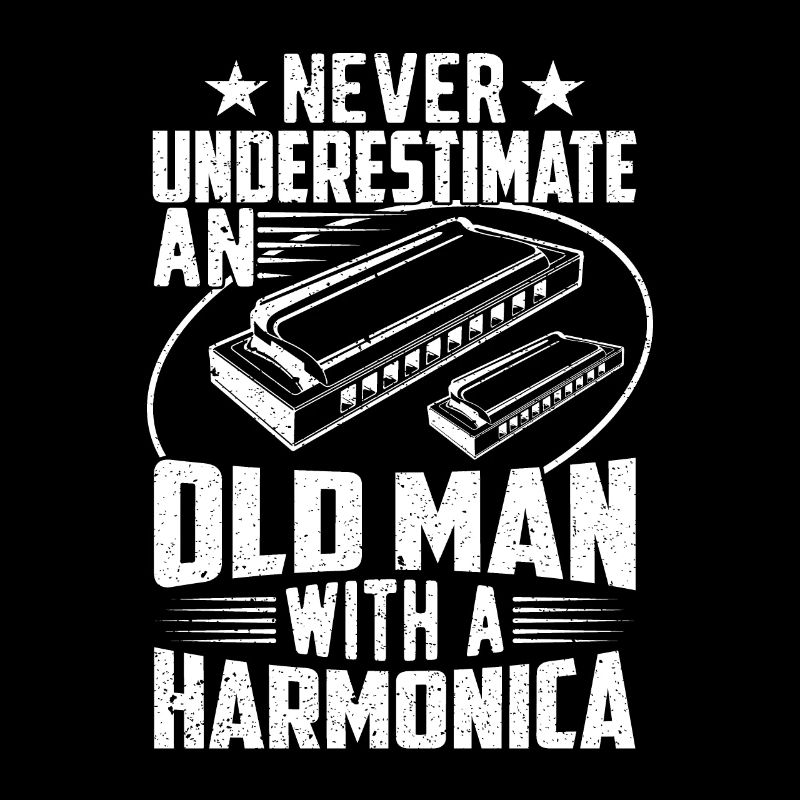 Vieil Homme Avec Un Harmonica