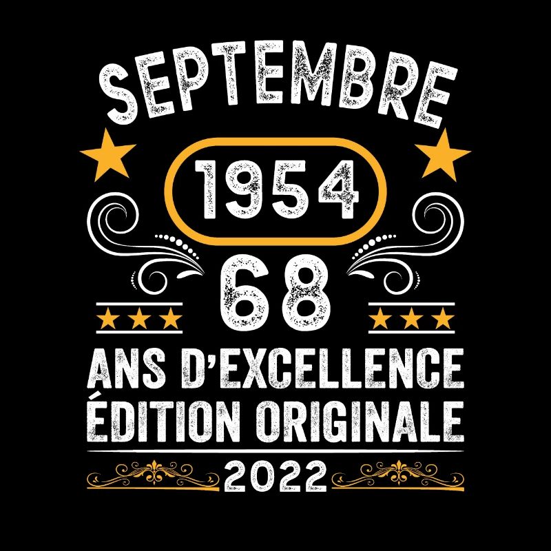 Septembre 1954 68 Ans Anniversaire Idée Cadeau