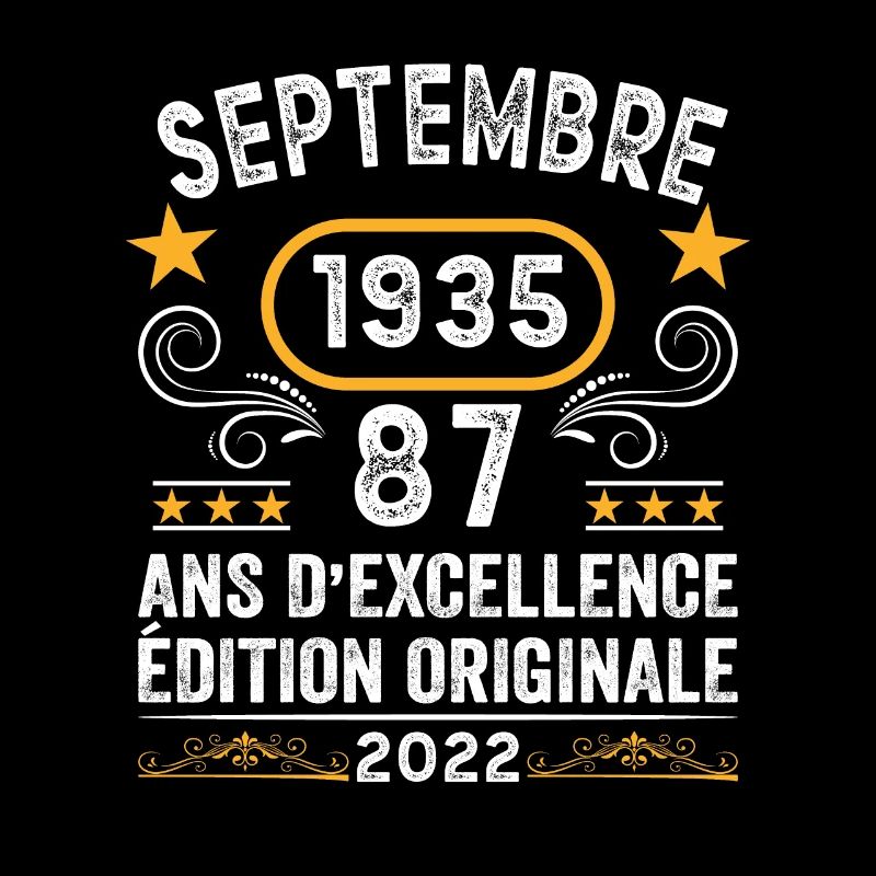 Septembre 1935 87 Ans Anniversaire Idée Cadeau