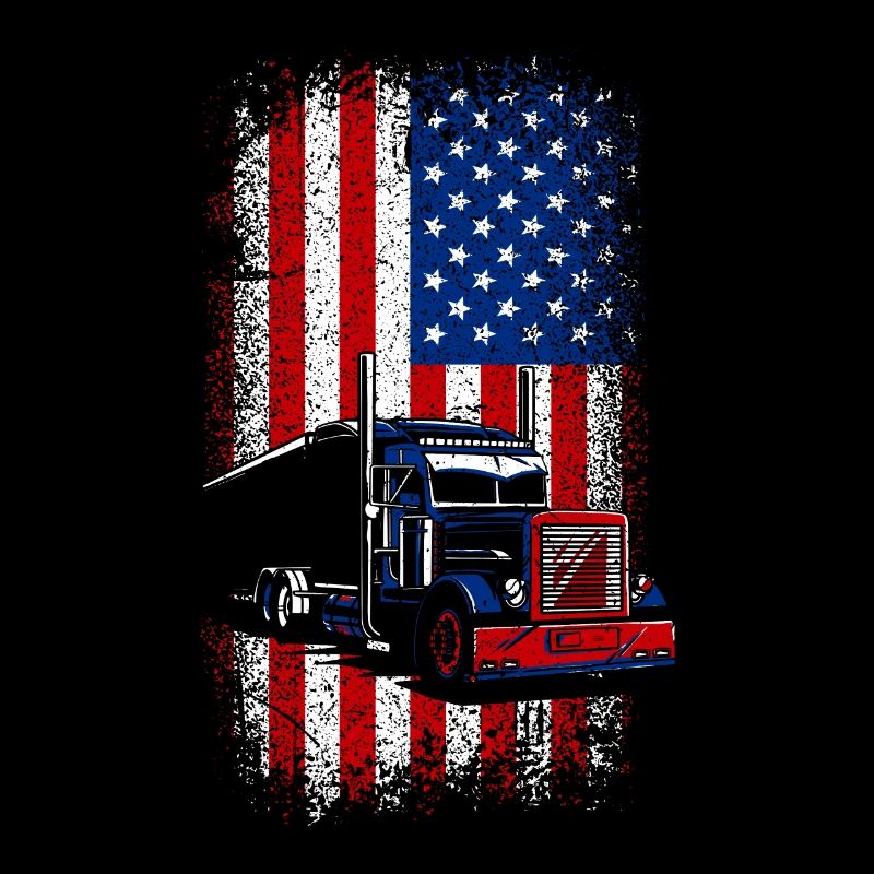 Drapeau américain Chauffeur de camion