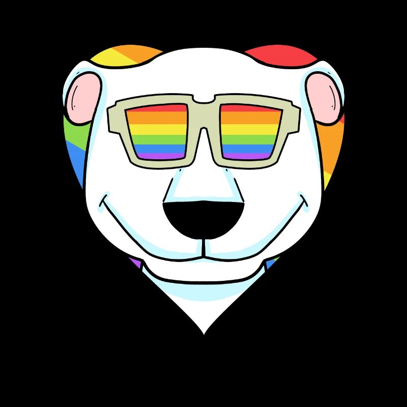LGBT Tier Eisbär Regenbogen Herz