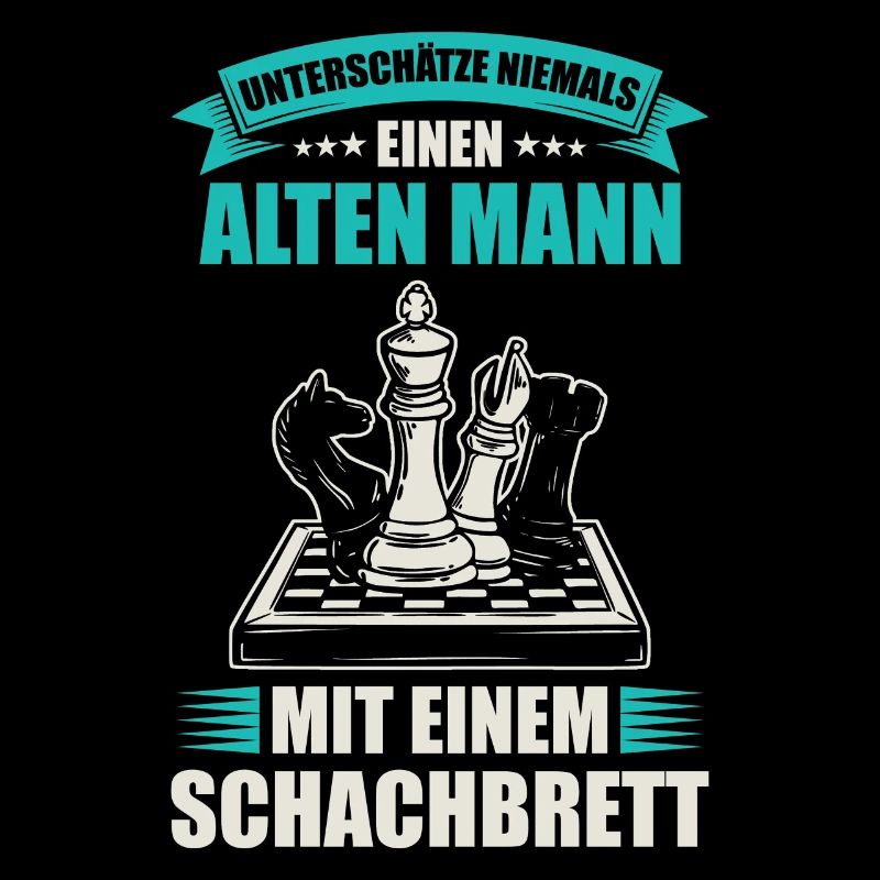 Schach Alter Mann mit einem Schachbrett