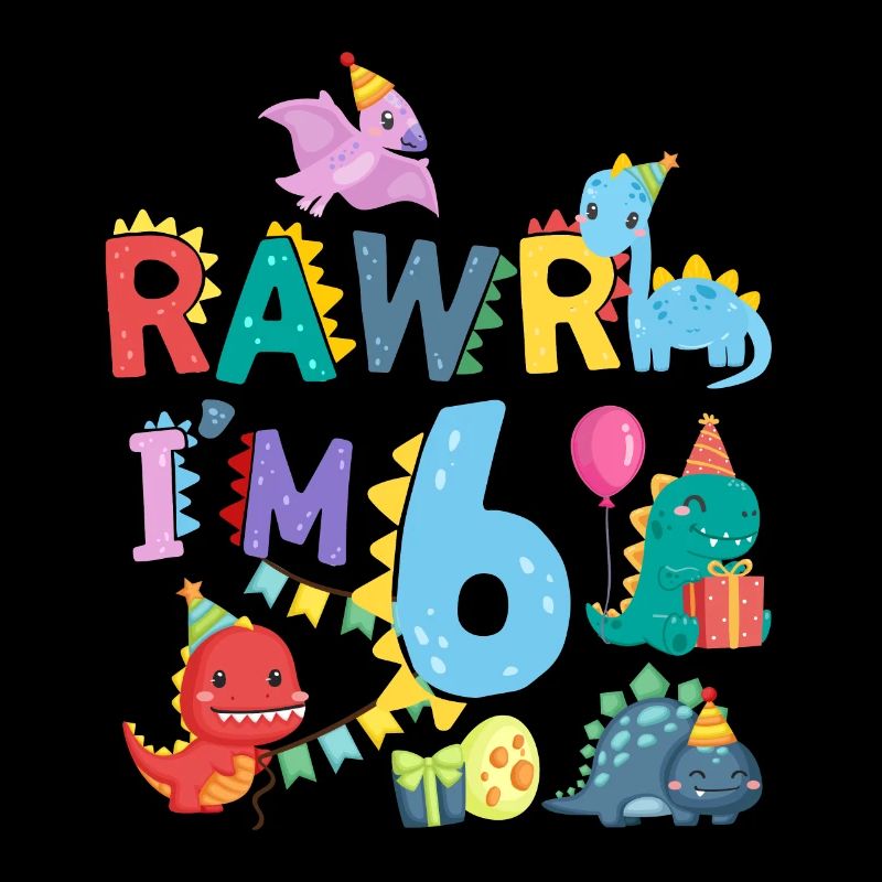 Rawr Ich Bin 6 | Rawr Dinosaurier | 6. Geburtstag