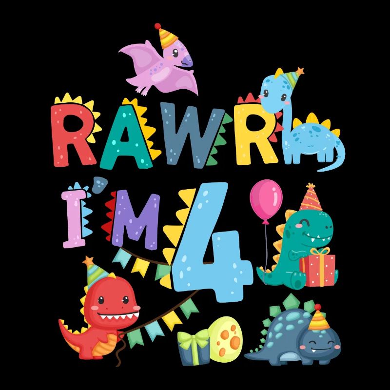 Rawr Ich Bin 4 | Rawr Dinosaurier | 4. Geburtstag