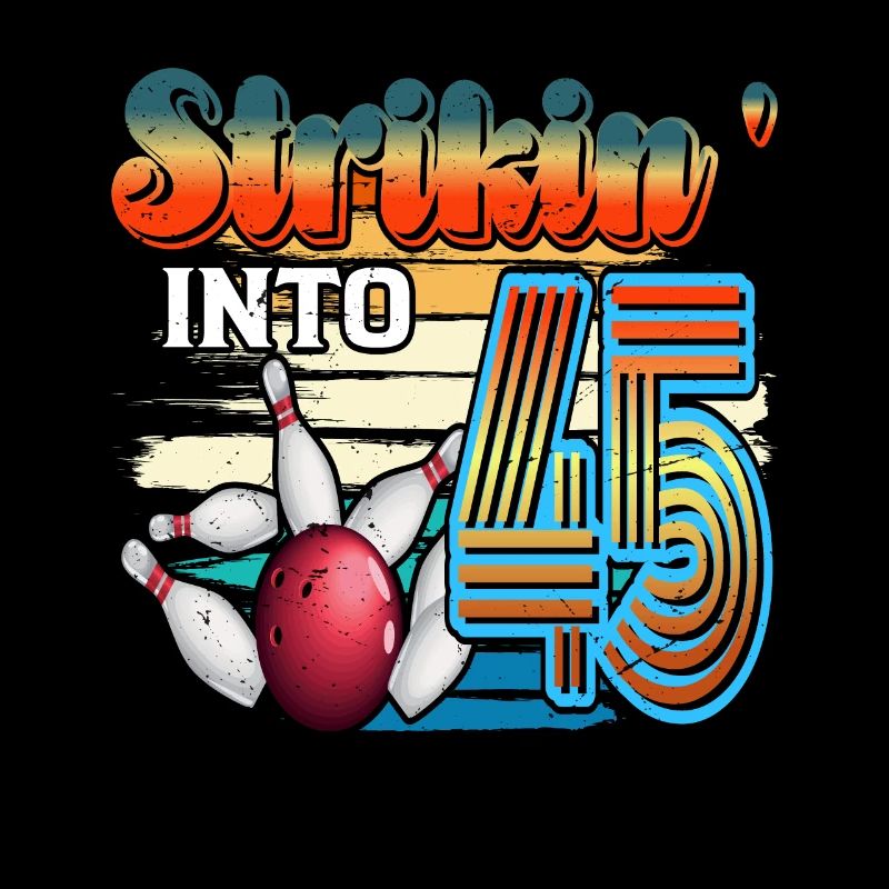 Célébration du Bowling Bowler Strikin' Into 45 pour le 45e anniversaire du 45e anniversaire du Bowling Bowler