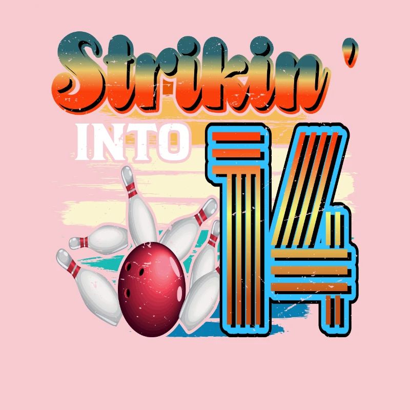 Strikin' Into 14 Bowling Bowler Celebration for the 14th.